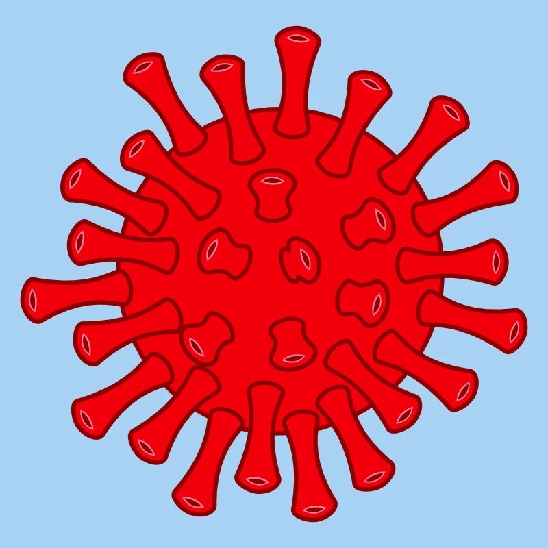 Illustration de la molécule rouge Covid
