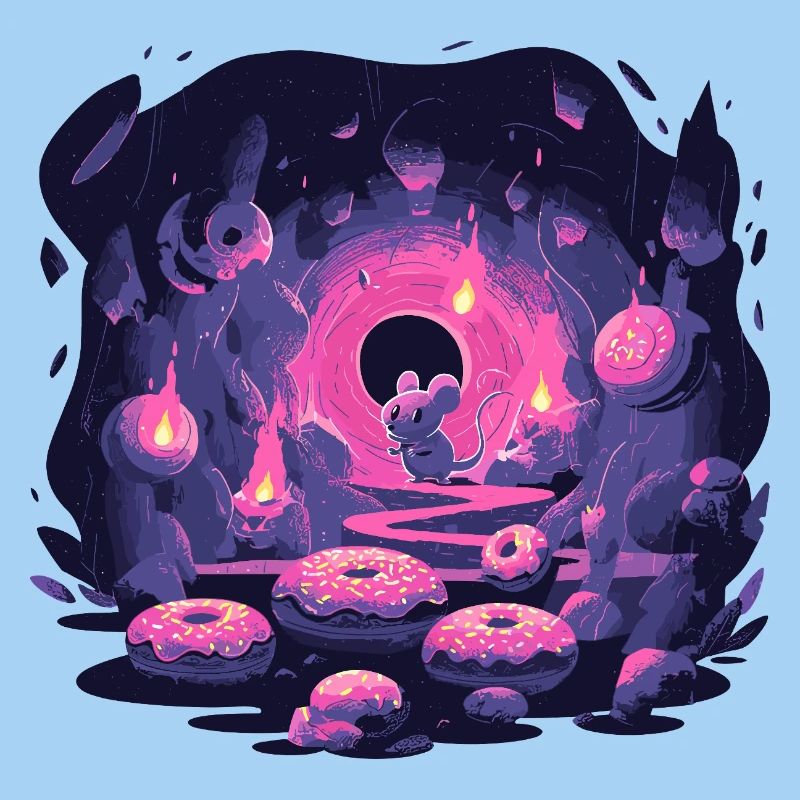 Neon Mäusehöhle mit Donuts