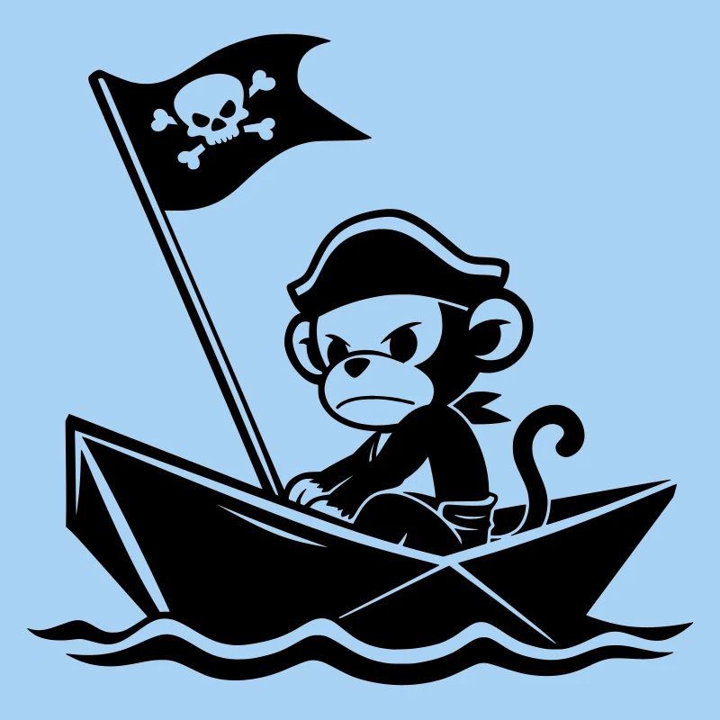 Singe pirate en colère dans le bateau