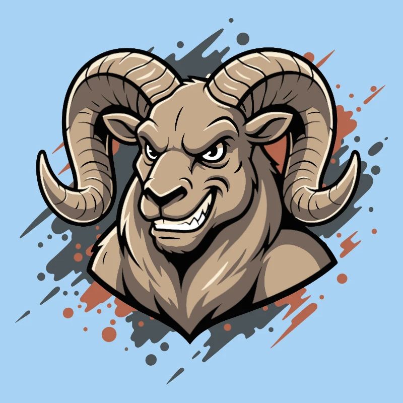 Aggressiver Ram-Maskot