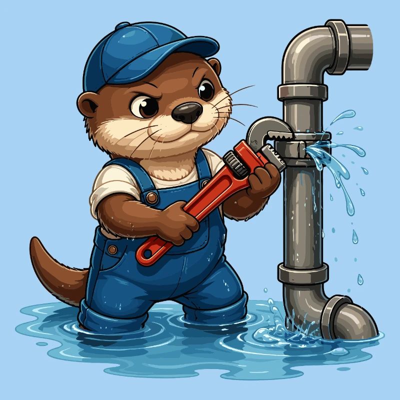 Plumber otter with pipe tool