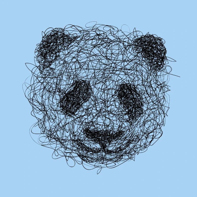Panda Drawing Scribble - Panda scribble art
