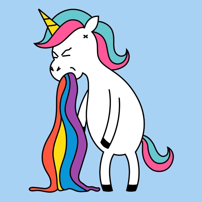 Licorne arc-en-Puke. Non Bock Lustlos suffocation