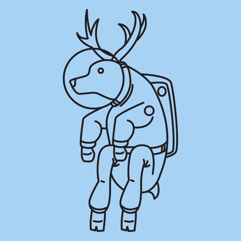 Astronaut gift moose space moon space travel