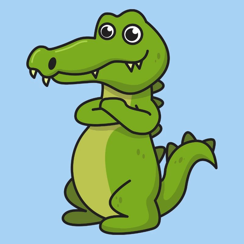 Krokodil Comic Geschenk Kroko Kind Echse Tier Nil