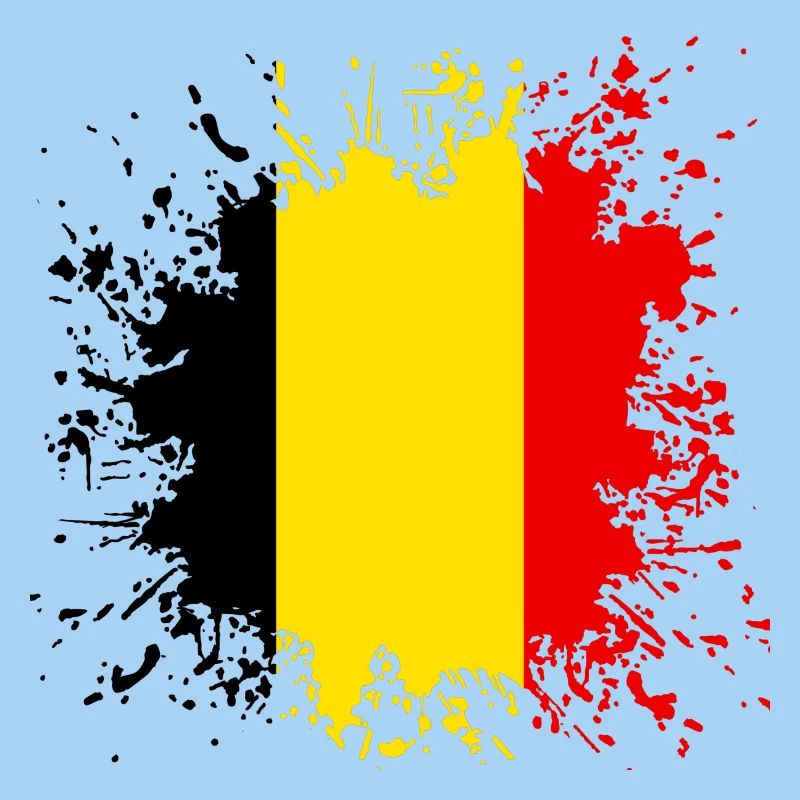 Éclaboussures de couleur drapeau Belgique