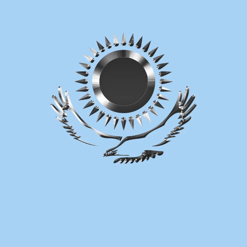 Kazakhstan Eagle steppe aigle drapeau d'argent drapeau