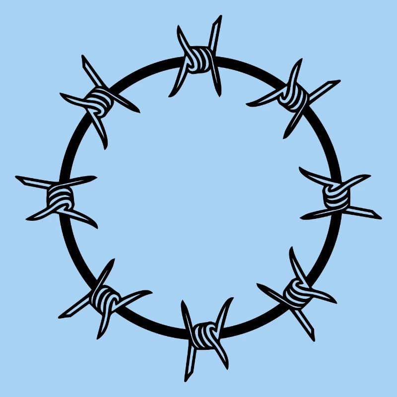 Barbed wire circle circular shape