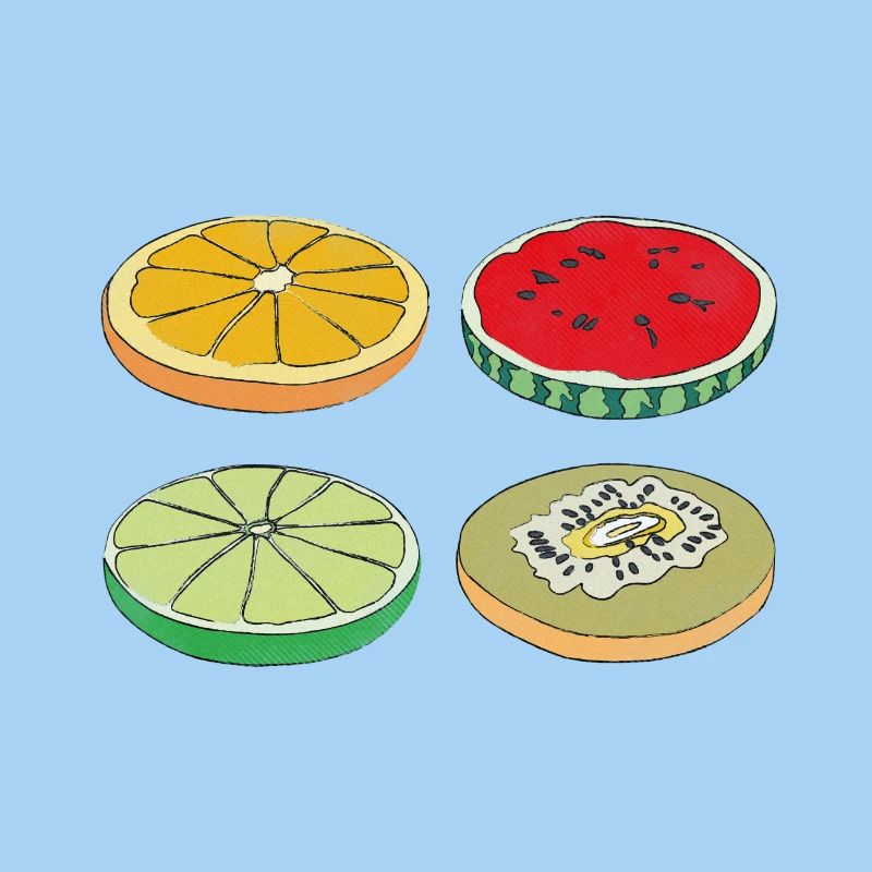 Früchte Scheiben Sommer Lecker Spaß Geschenk