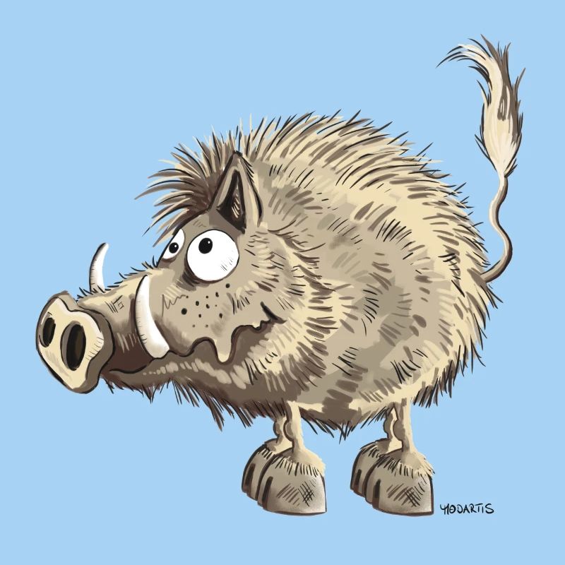 Funny wild boar