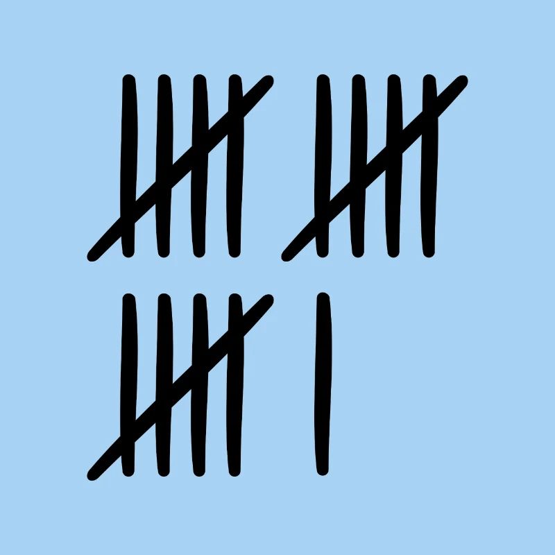 Strichliste 16 Jahre alt oder 16 Monate Wochen