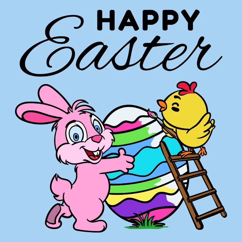 Happy Easter Easter Bunny Easter Chick Sweet