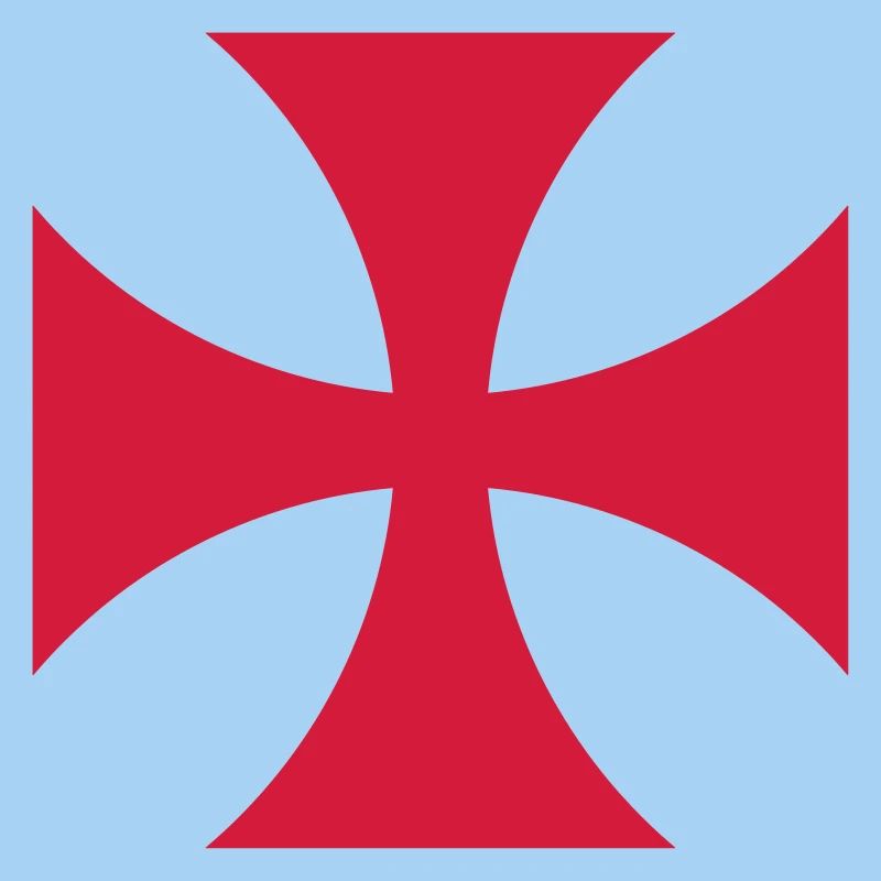 Croix de temple rouge et feu