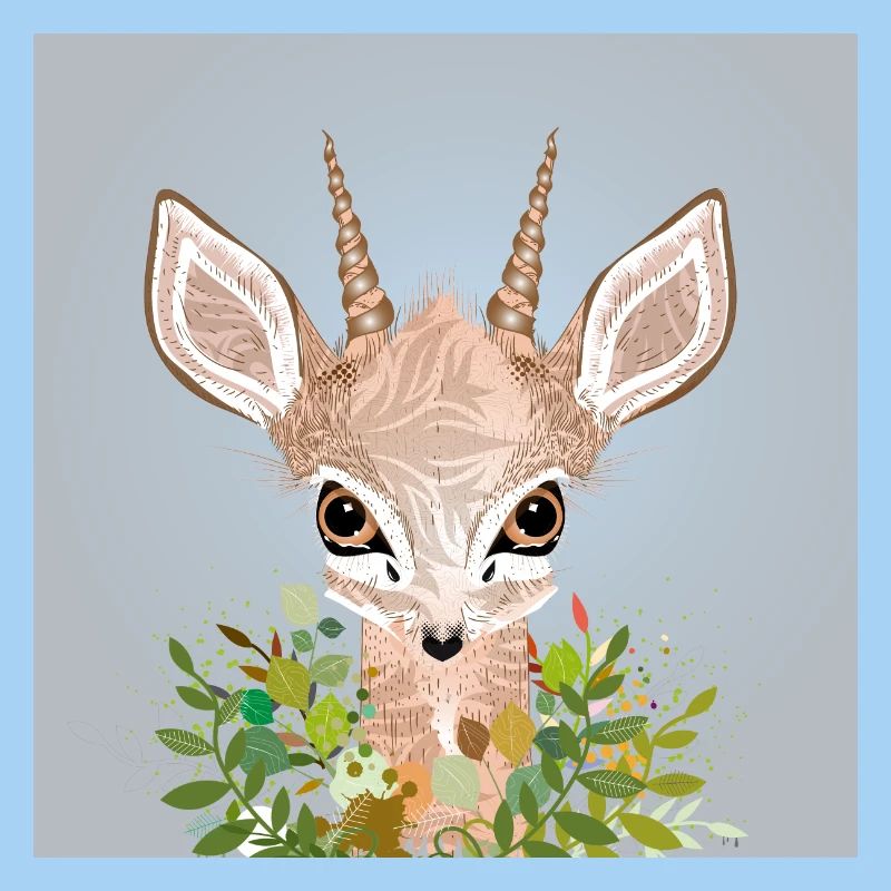 Dwarf antelope Dikdik with big eyes