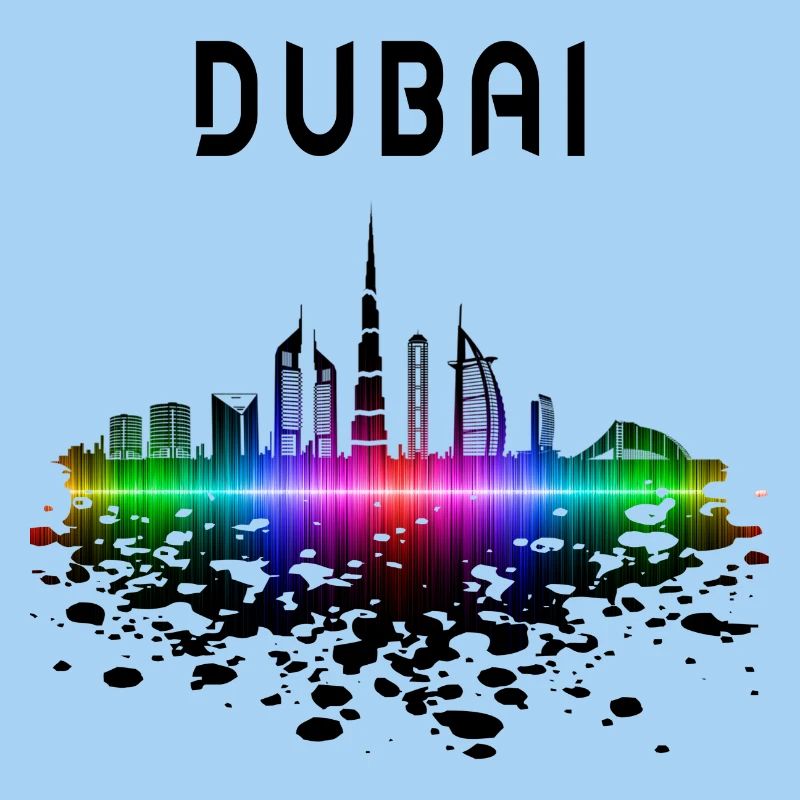 Dubai Skyline Splash Design / Geschenk