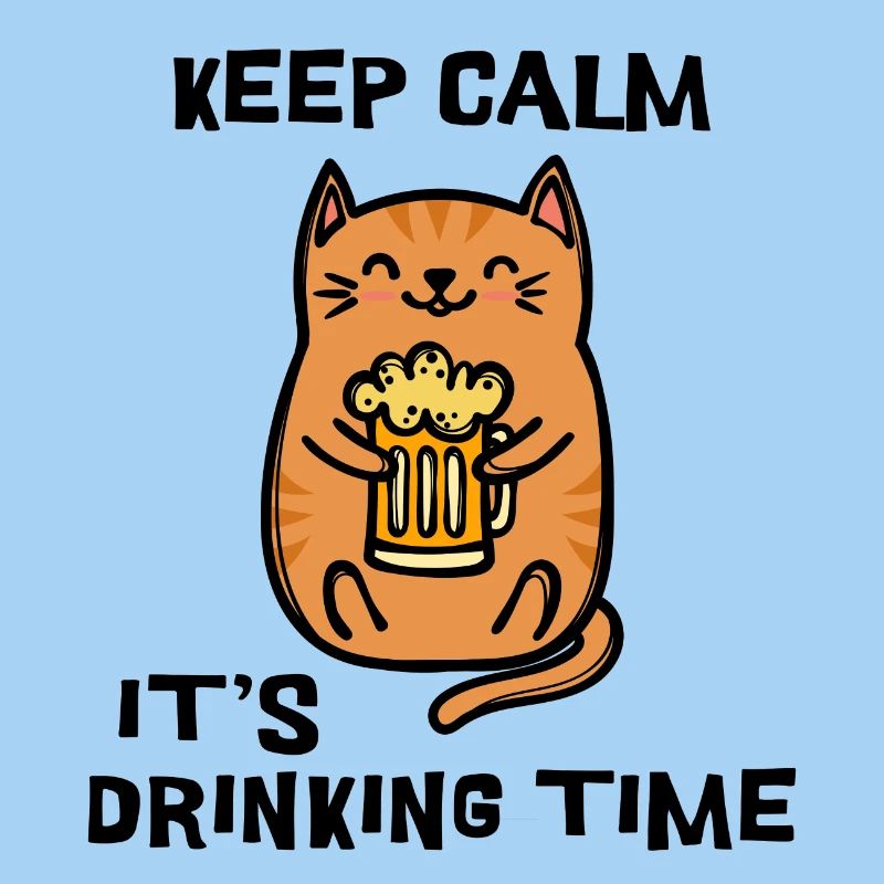 Fest Bier Statement Trinken Katze