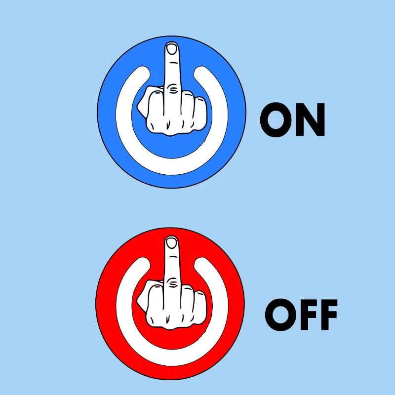 Mittelfinger EIN und AUS