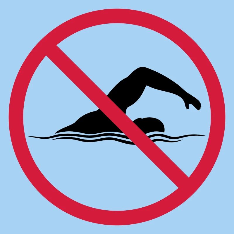 Verboten Schild Schwimmen