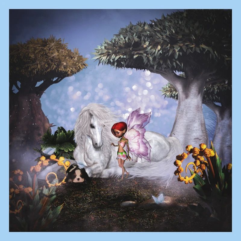 Wunderbares Einhorn mit Fee