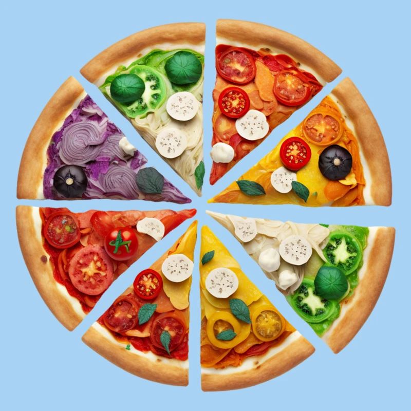Regenbogenpizza Segmente