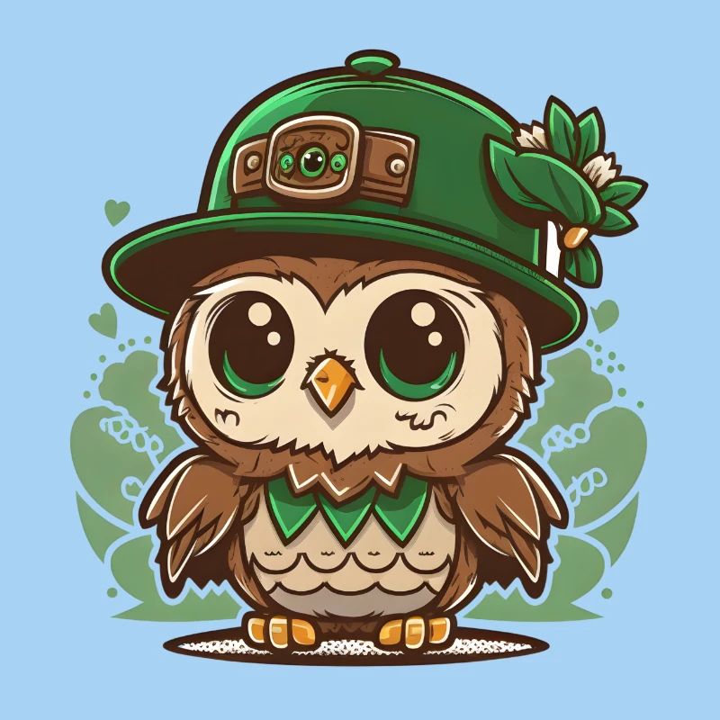 St. Patrick's Day Kawaii Owl with Hat