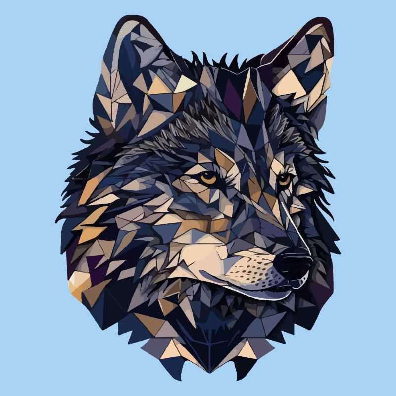 Stylized, geometric wolf