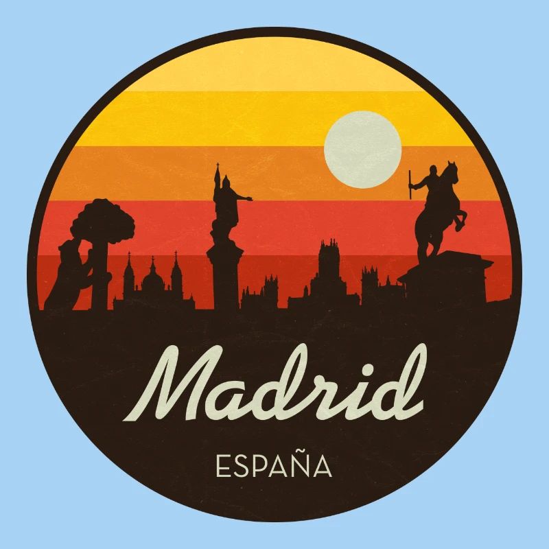 Madrid Sunset Skyline Rétro