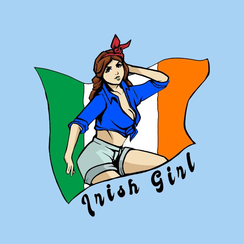 Irisches Mädchen Flaggen Design