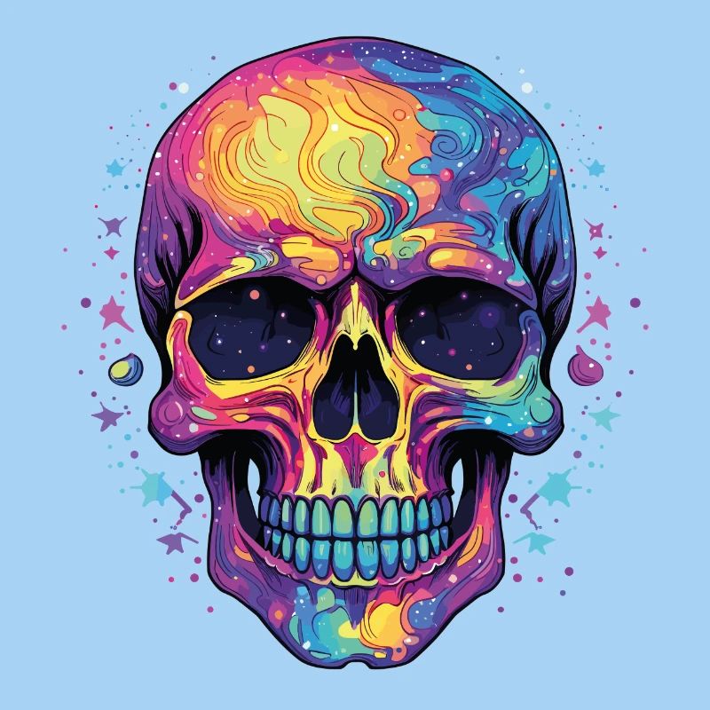 Psychedelisch Neon Schädel