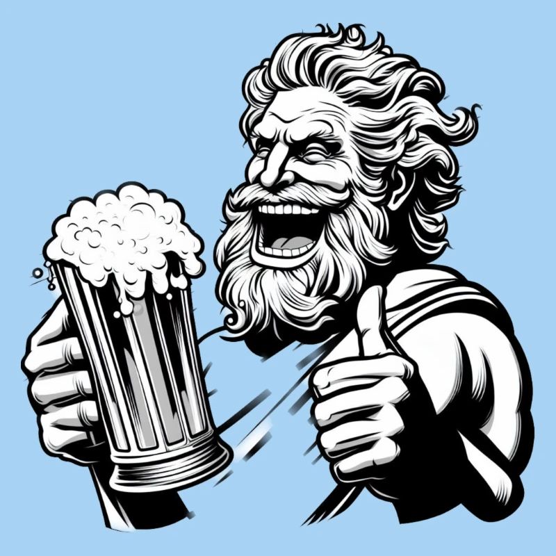 Zeus mit Bier