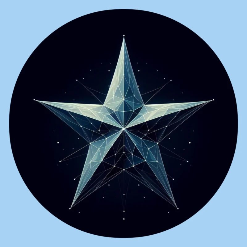 Blauer Stern im Polygon Stil