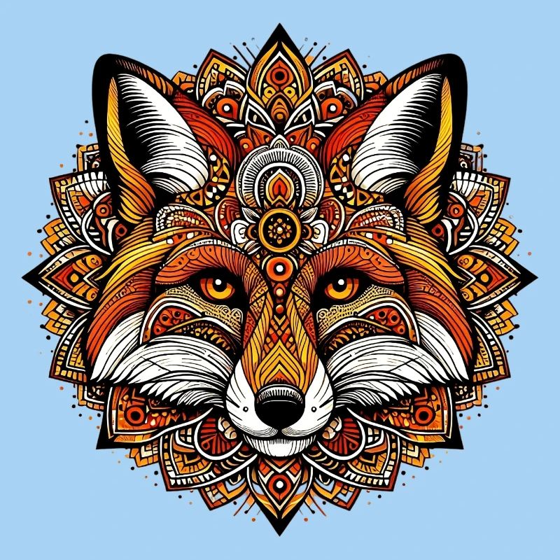 Renard décoré de Mandalas