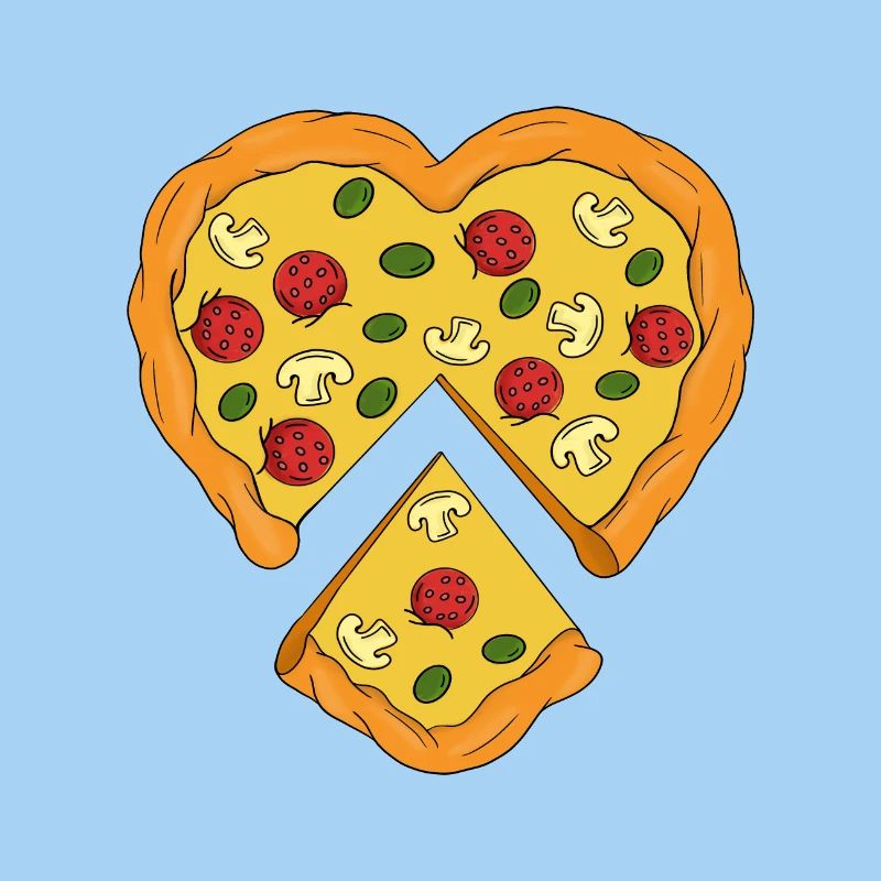 Pizza in Herzform