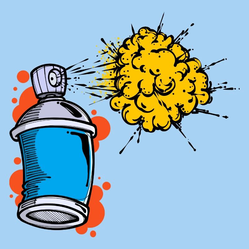 Drawing Illustration Graffiti Spray Can Sprayer