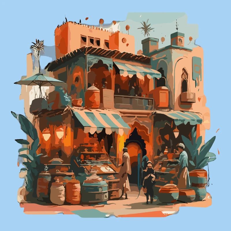 Atmosphère : marché marocain