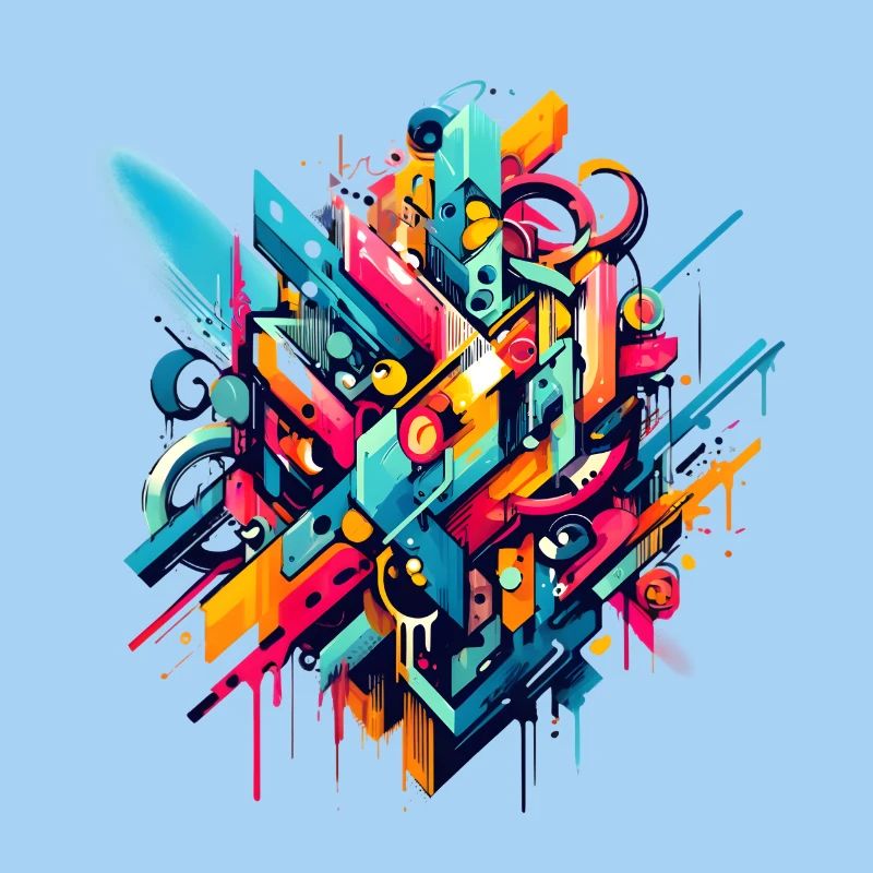Illustration de graffiti dynamique coloré cool