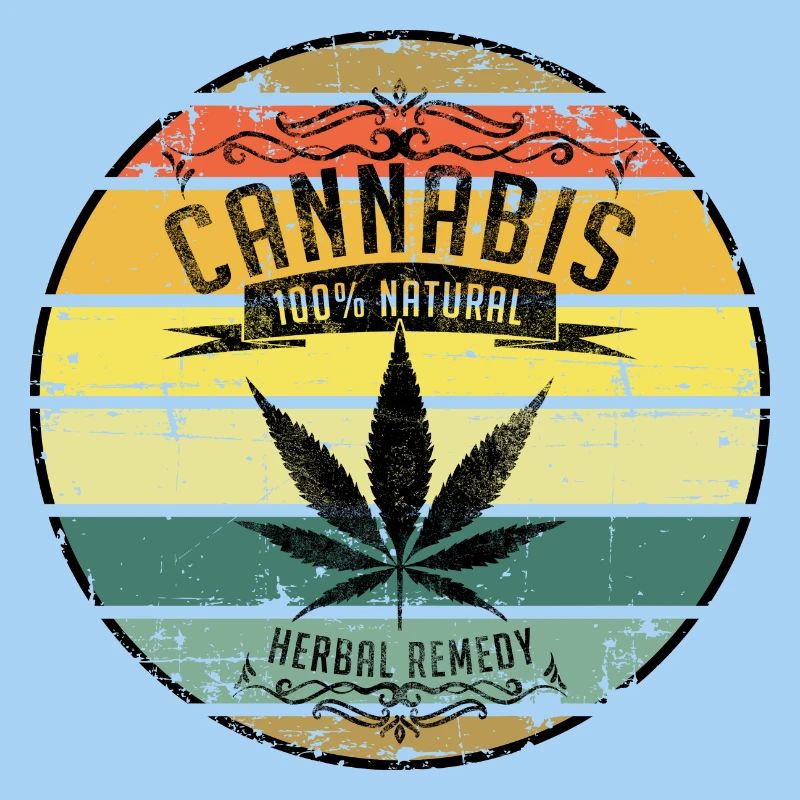 Feuille de cannabis rétro