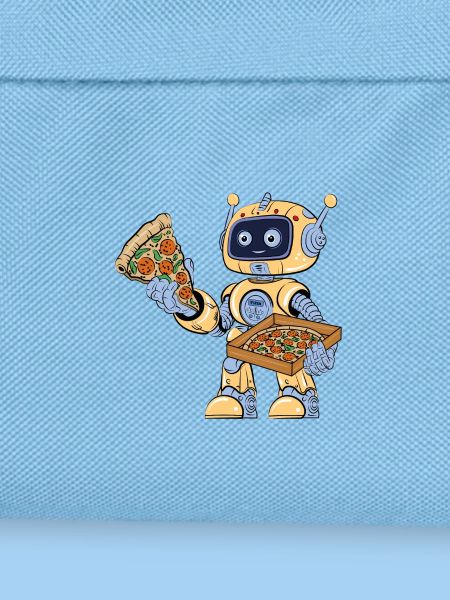 Roboter isst Pizza