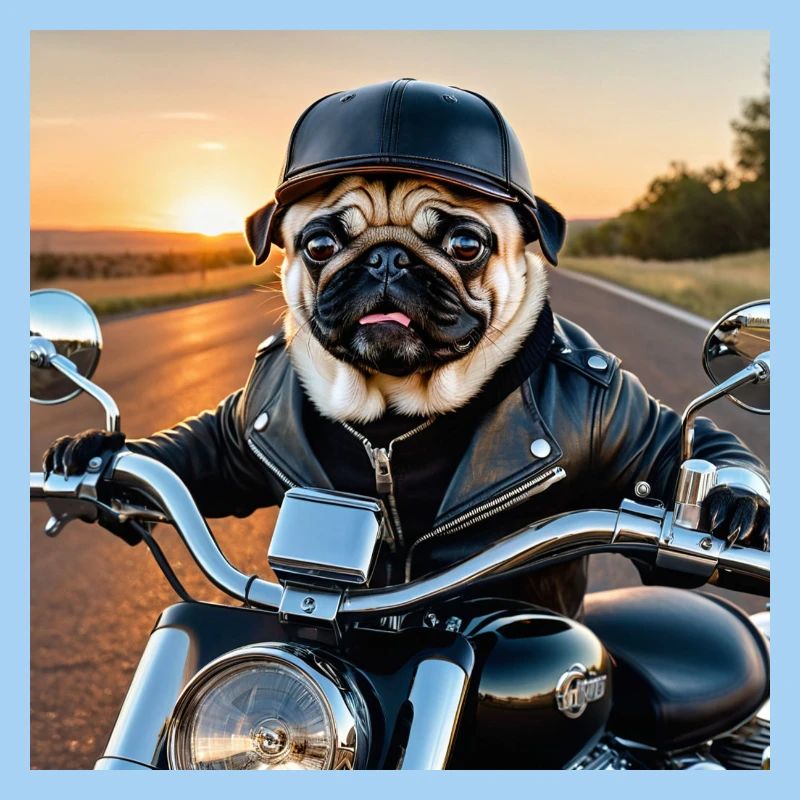 Hunde-Biker im Lederjacke Stil