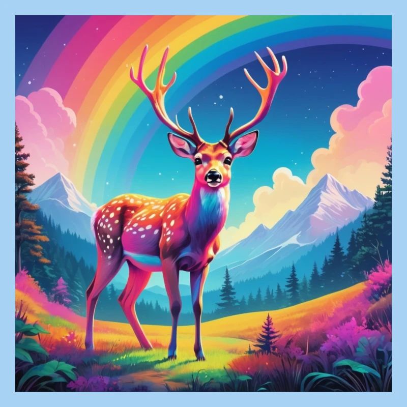 Hirsch mit Regenbogen