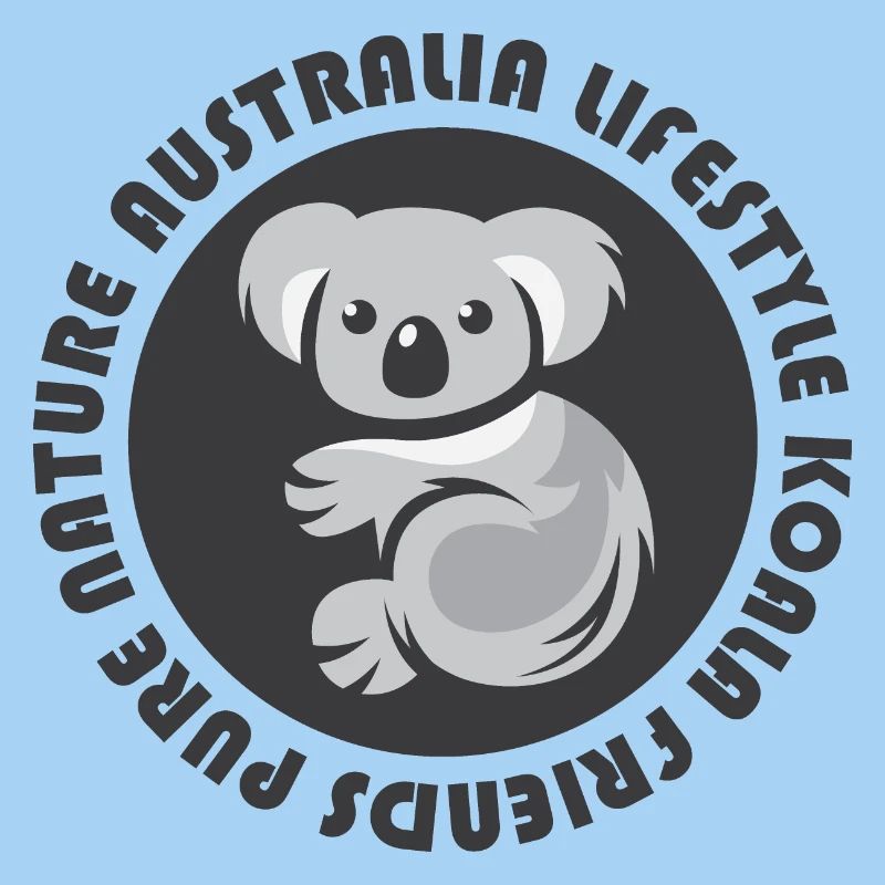 Australia Koala Comic Emblem Bear Animals Icon