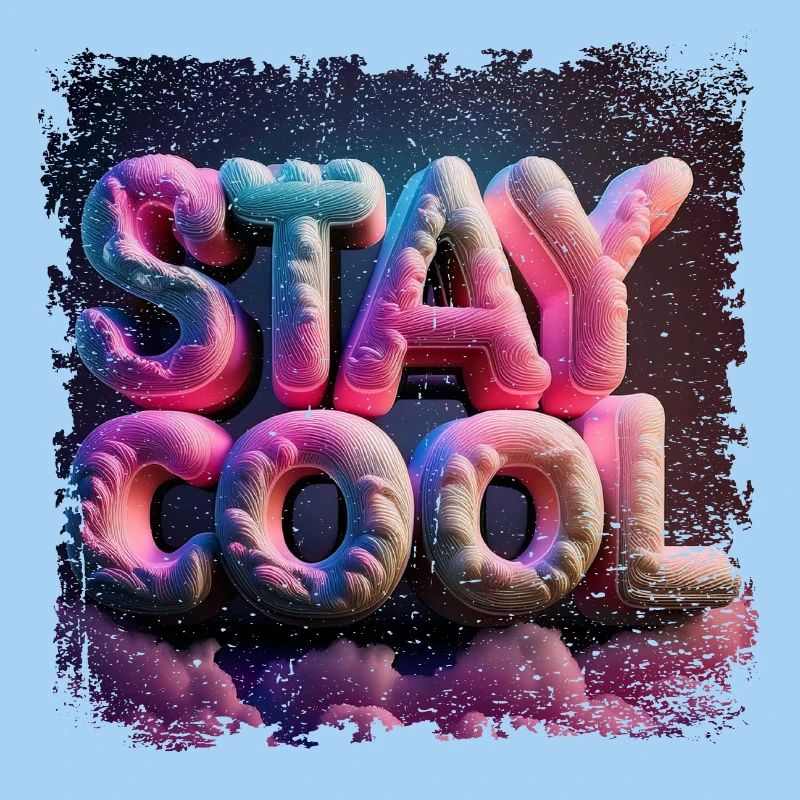 Stay cool text in 3D