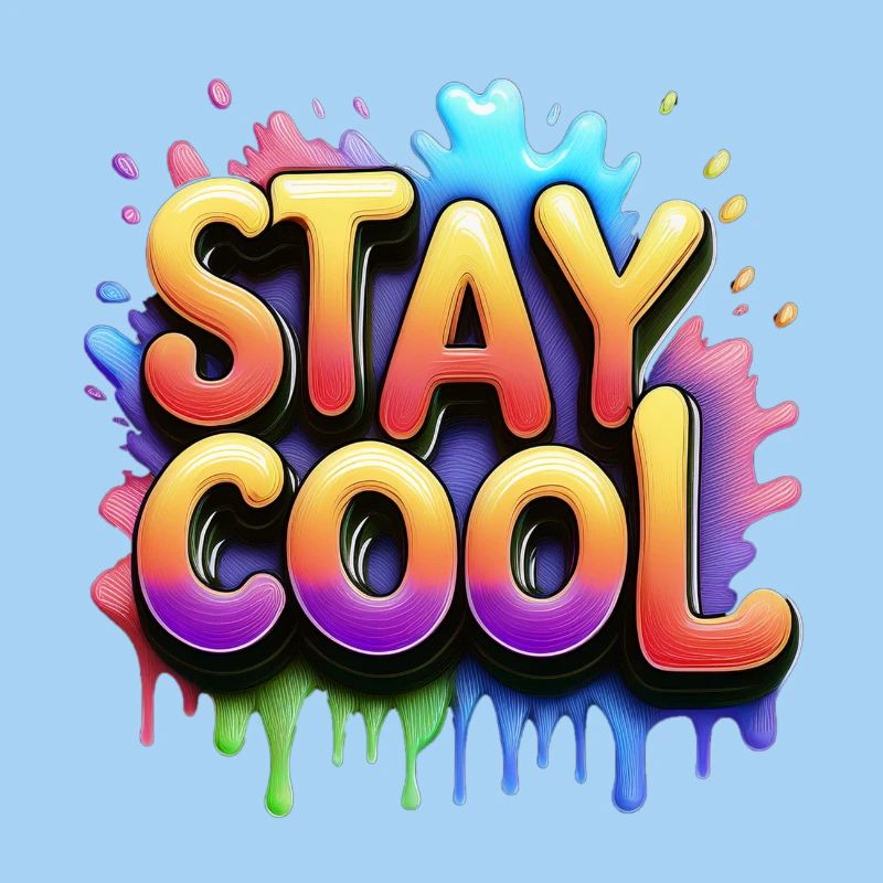 Stay cool text 3d
