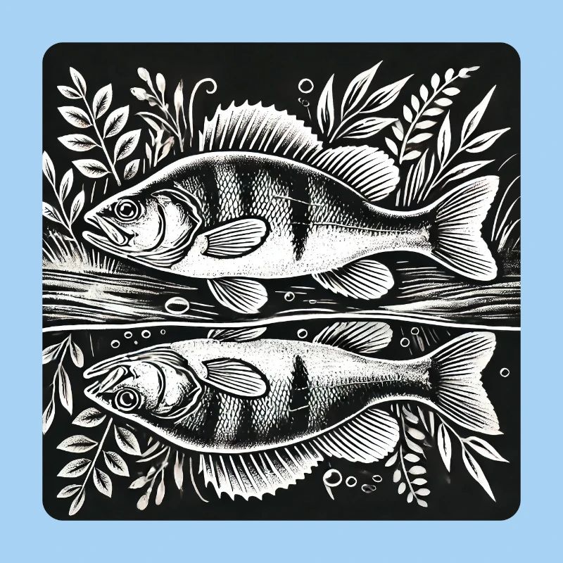 Barsch Angler Silhouette Design
