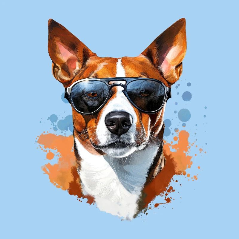 Basenji mit Sonnenbrille