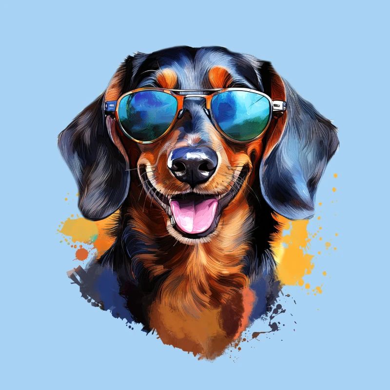 Dackel mit Sonnenbrille