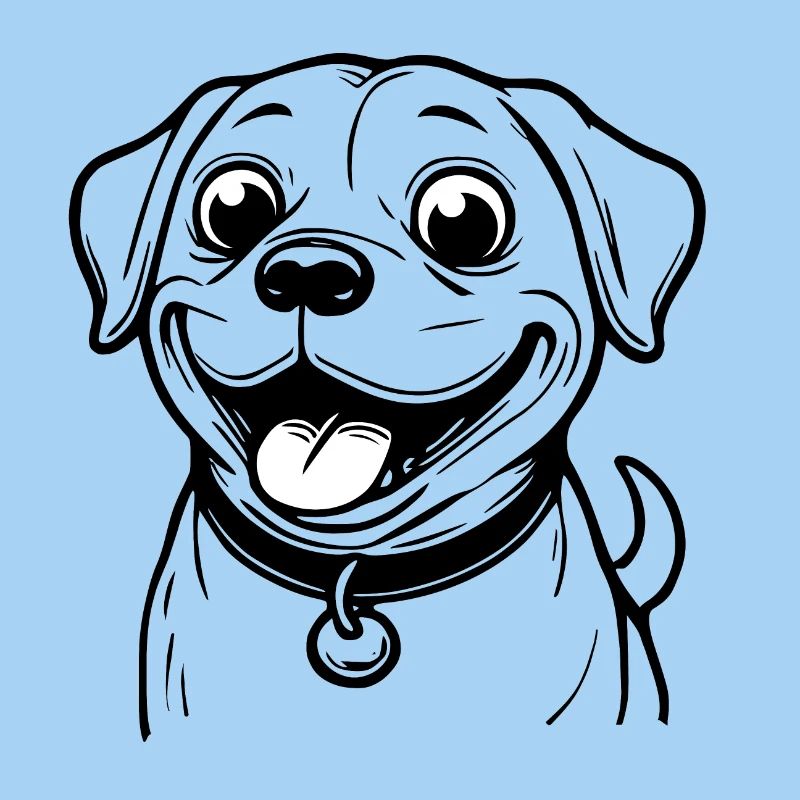 Image de la tête d’un chien joyeux