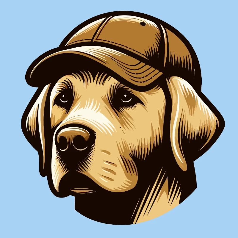Labrador with cap