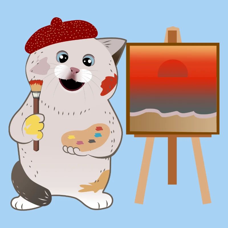 cute cat painter