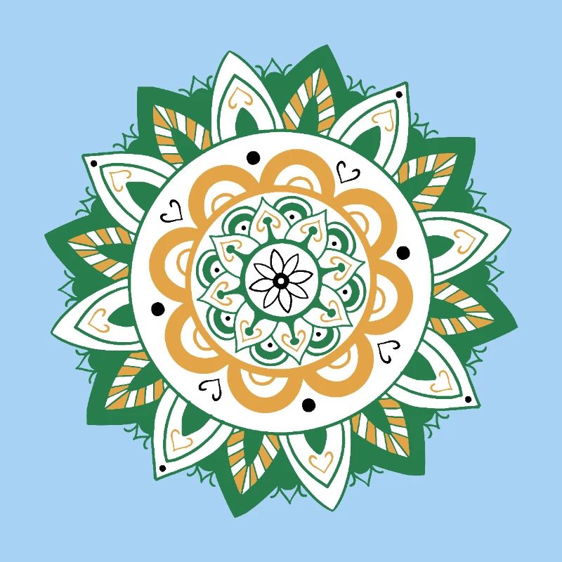 oriental pattern morocco green orange